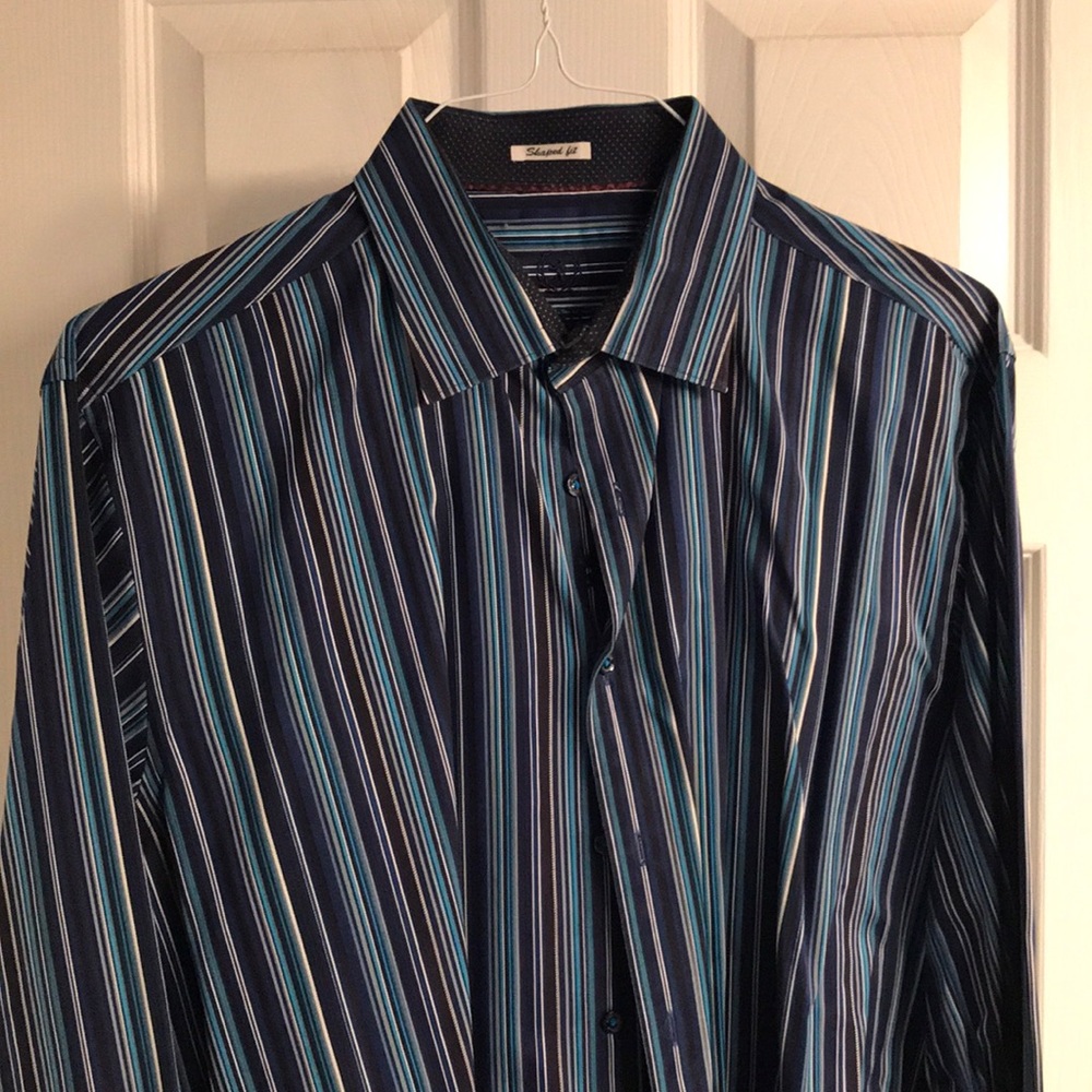 BUGATCHI shapes fit striped shirt